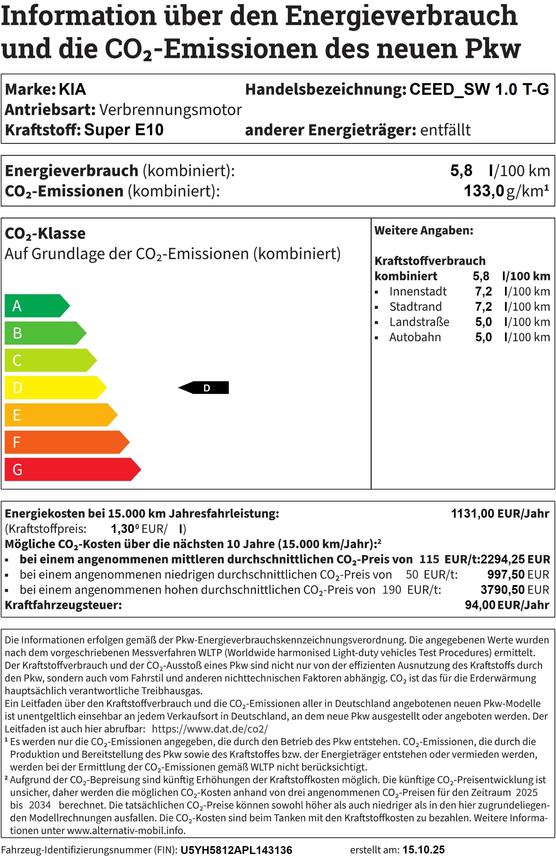 Fahrzeugabbildung Kia CEED_SW 1.0 T-GDi, CARPLAY, LED LICHT u.v.m