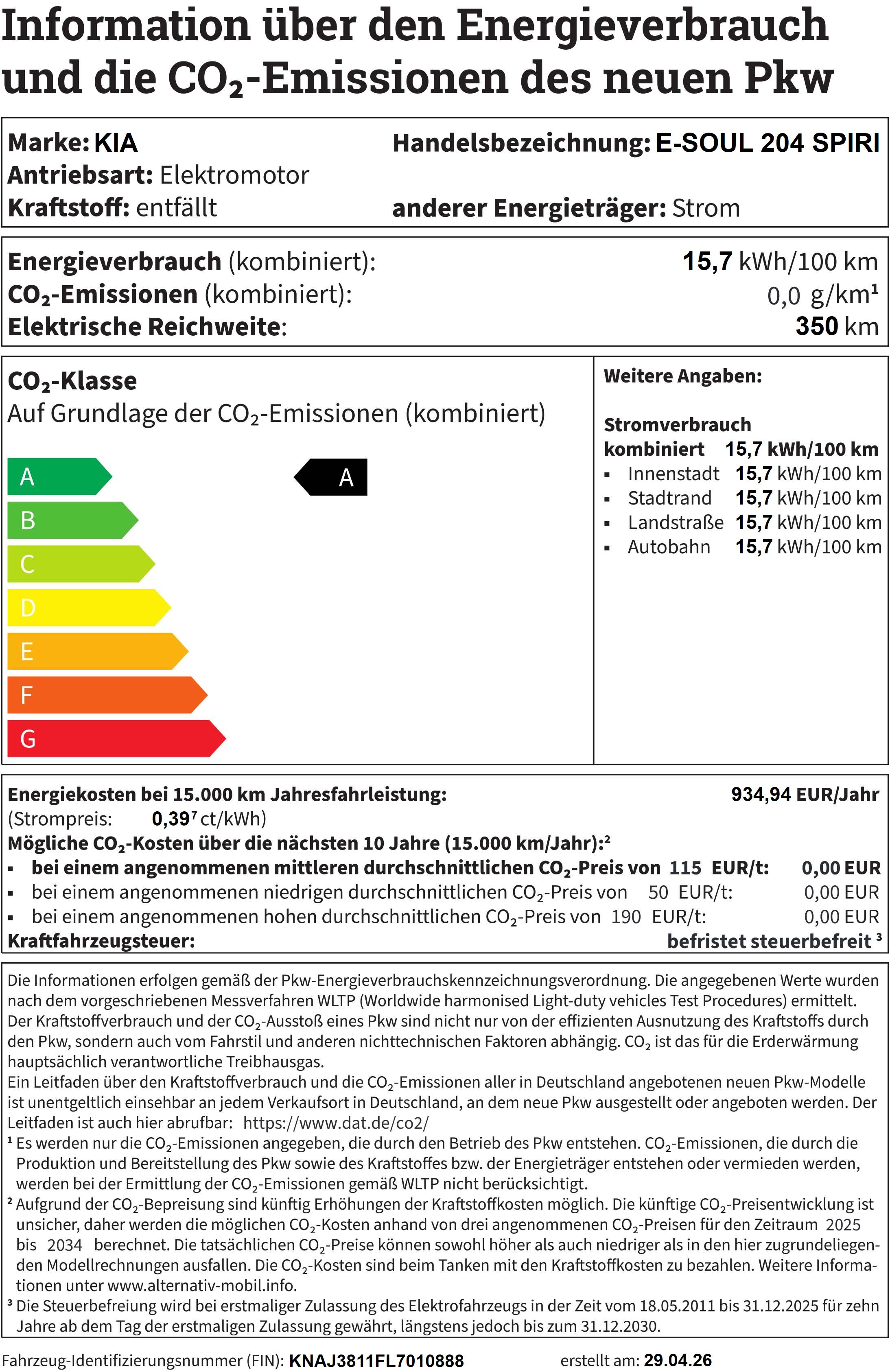 Fahrzeugabbildung Kia E-SOUL / VOLLELEKTRISCH / AHK / SPIRIT / VOLLAUSSTATTUNG /